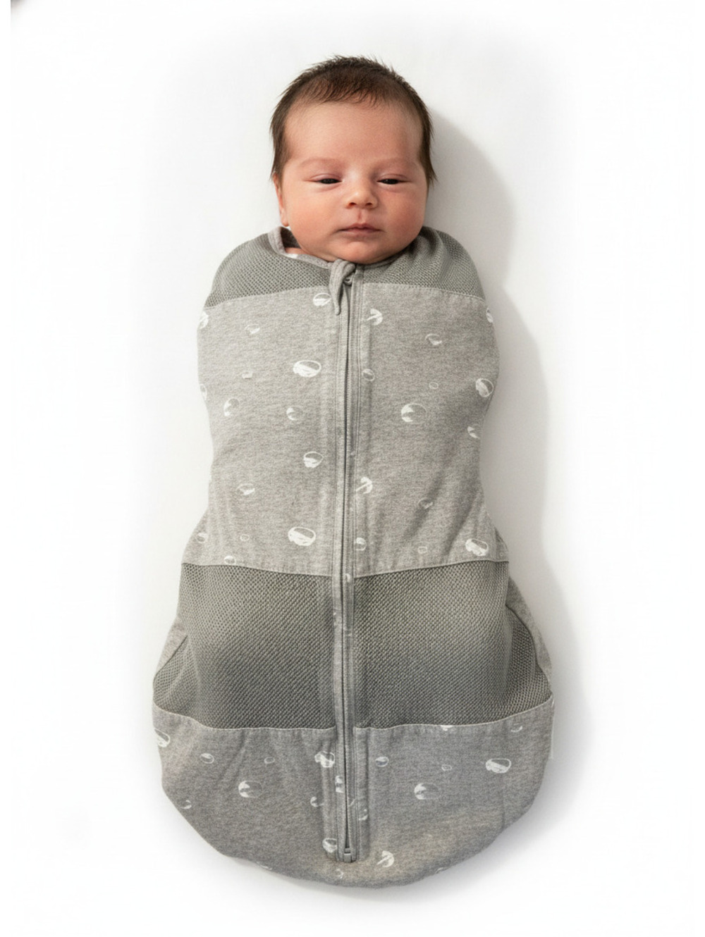 Happiest Baby Gray Sleeper Swaddle Sack Zipper Mesh Panels Small S